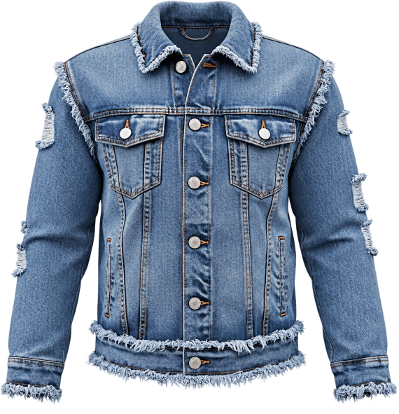 Custom distressed denim jacket