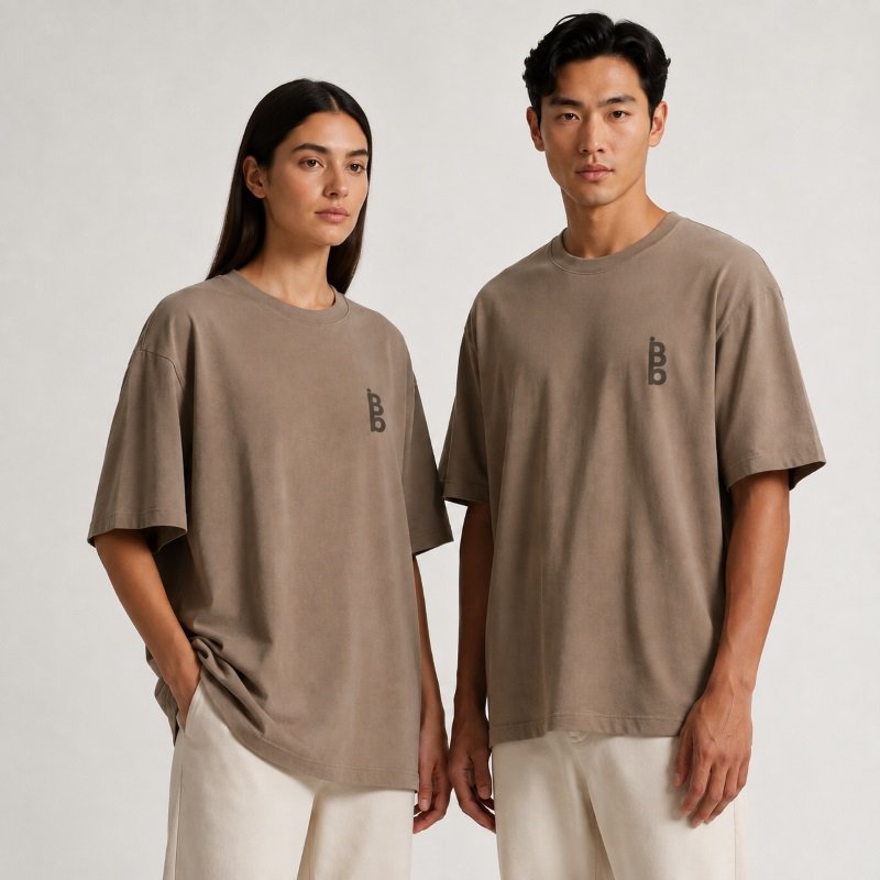 Models wearing custom oversized BigBee T-shirts
