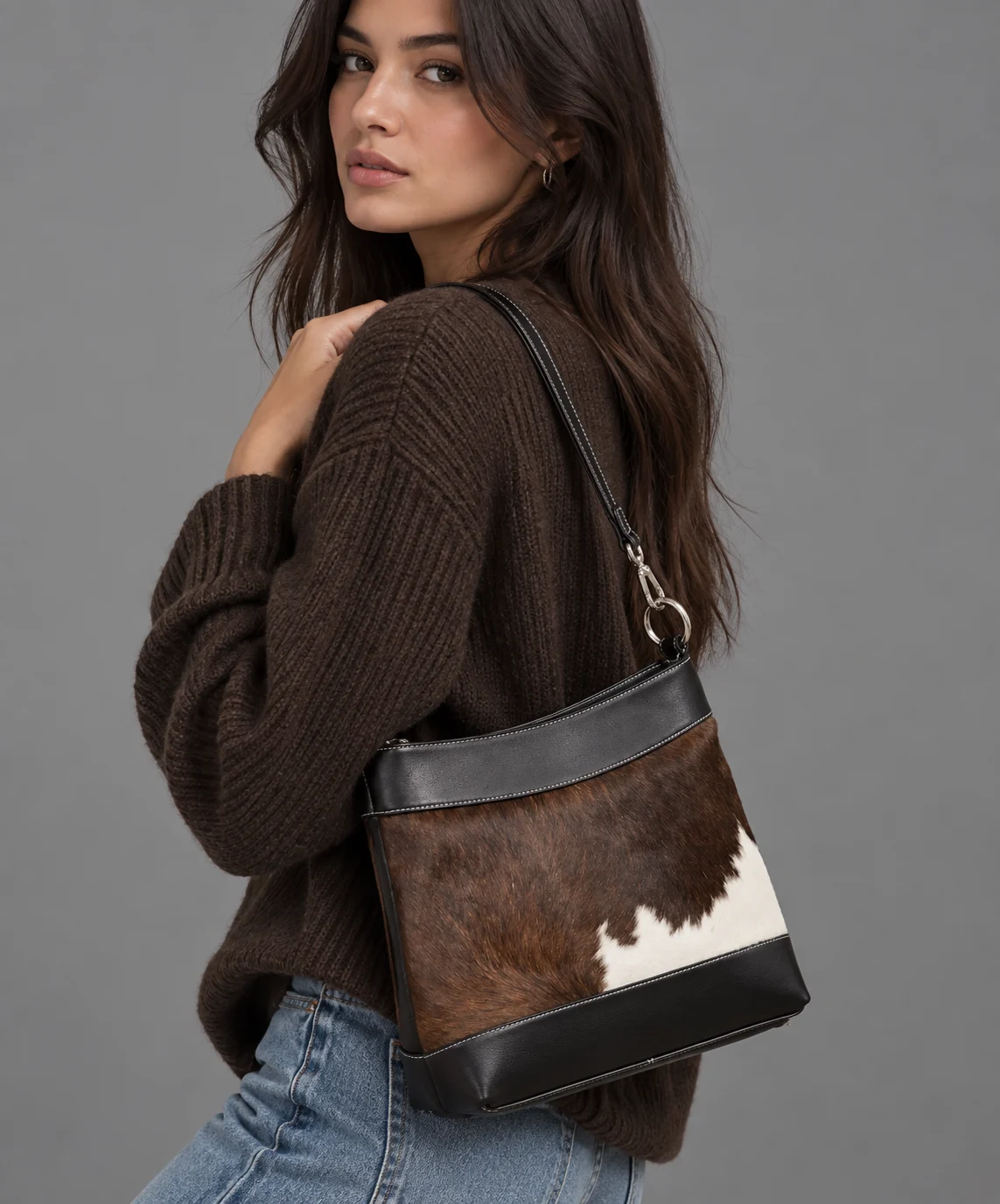 Custom Cowhide Shoulder Bag by BigBee Apparels