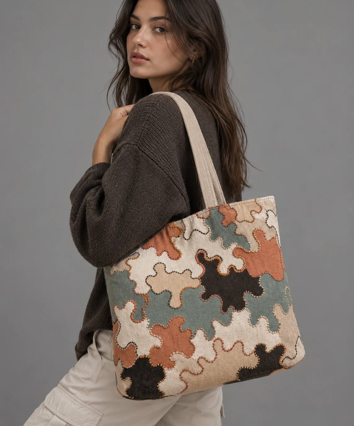 Custom Patchwork Tote Bag by BigBee Apparels
