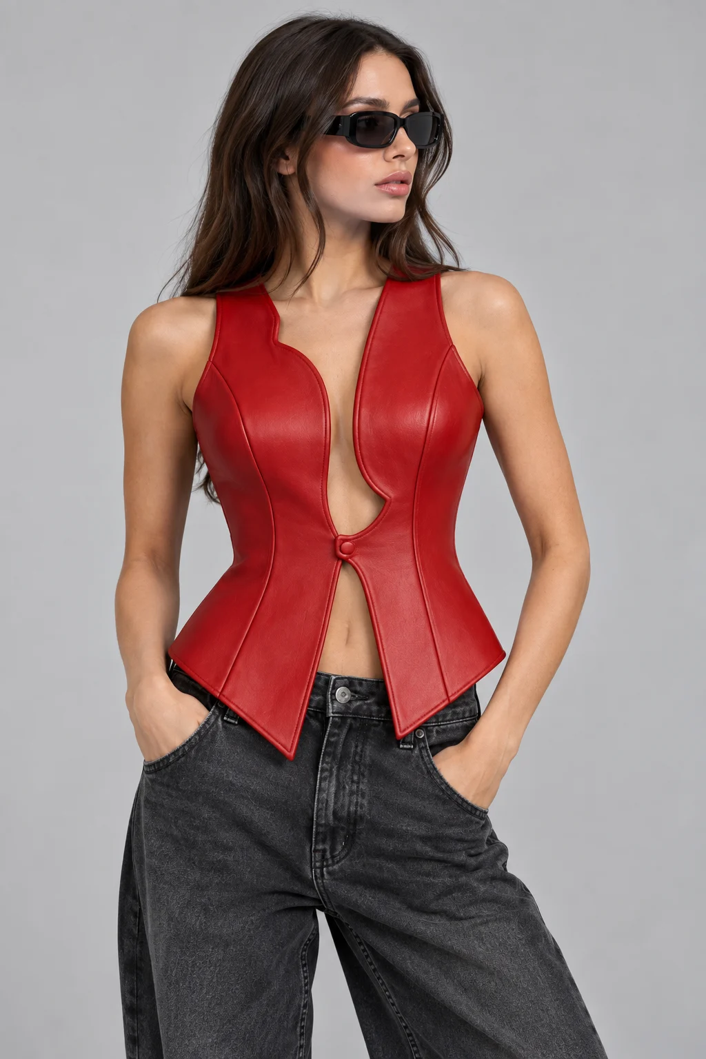 Custom Leather Corset Vest by BigBee Apparels