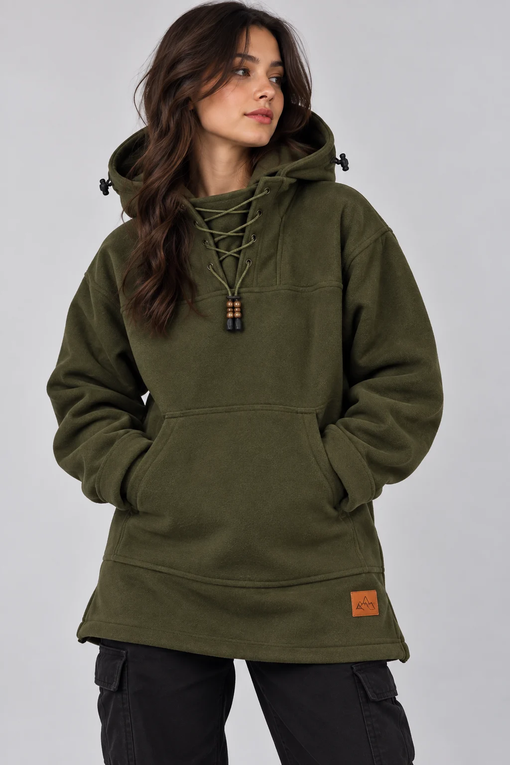 Custom Fleece Lace-Up Hoodie by BigBee Apparels