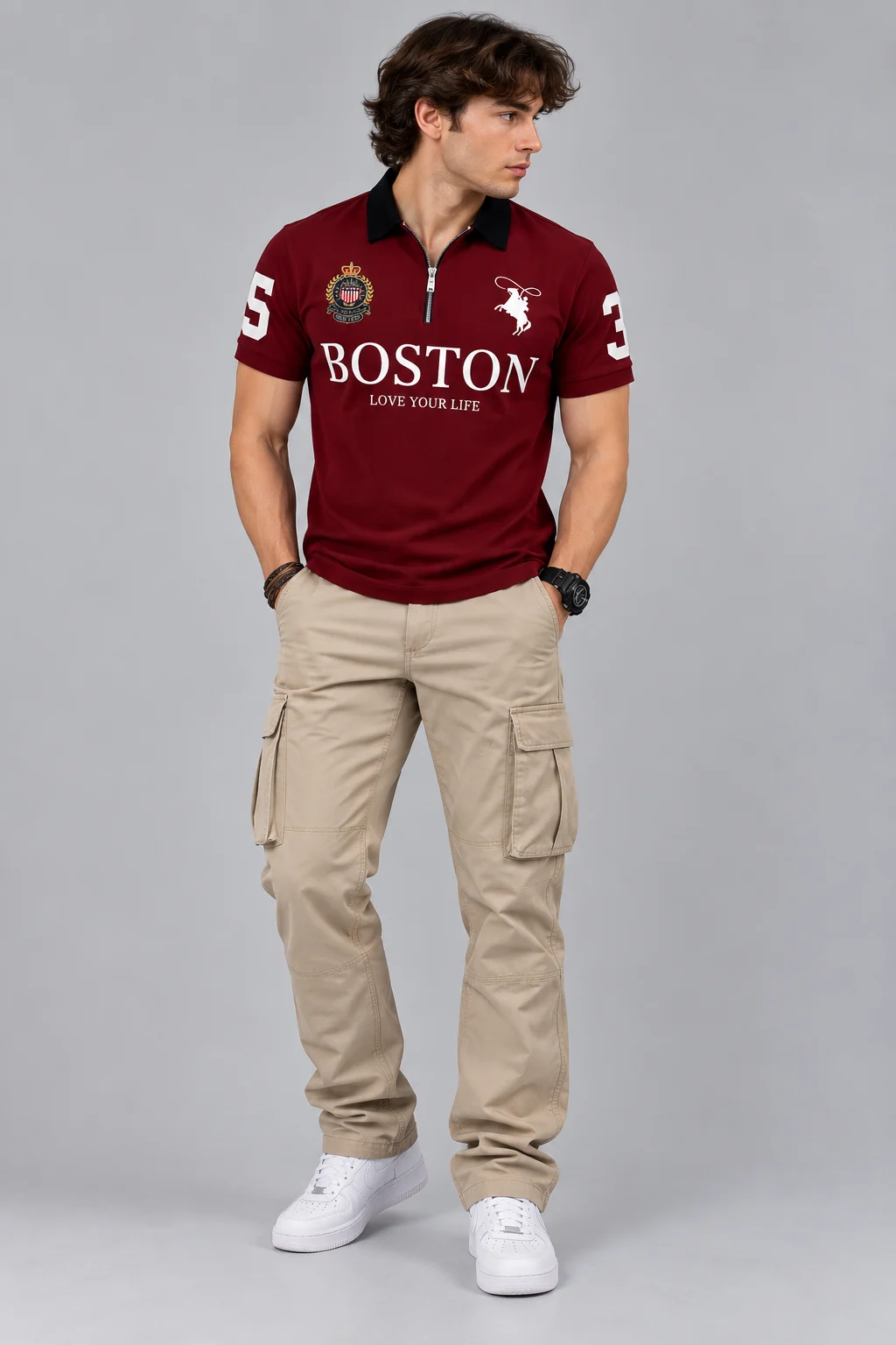 Custom Zip Polo Shirt by BigBee Apparels
